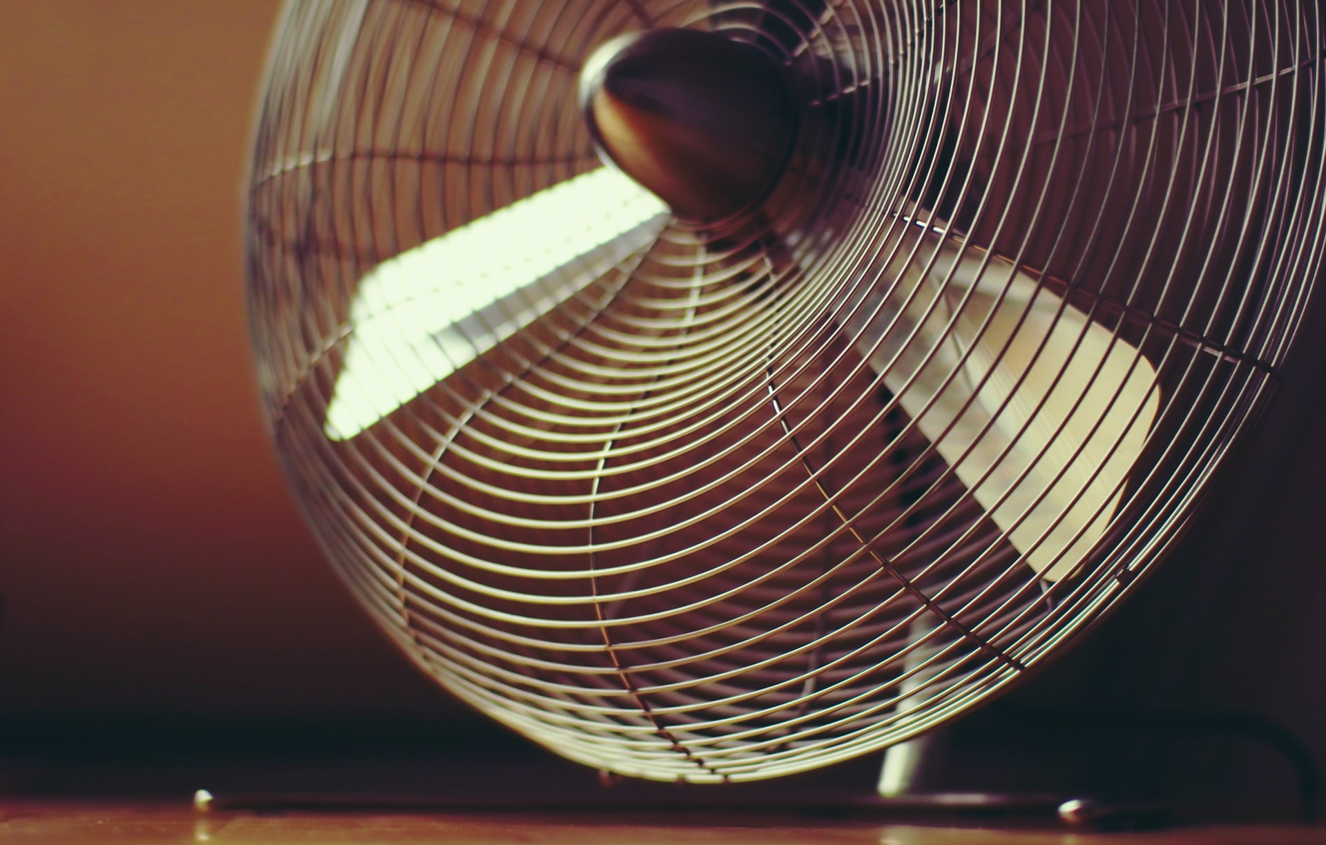 Closeup image of an electric fan